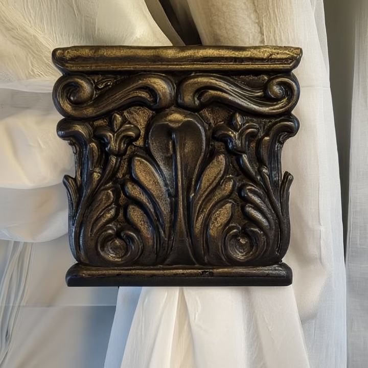 Imperial Acanthus Drapery Medallion Curtain Holdback Window Treatment Hardware
