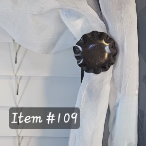 contemporary drapery medallion, holdback, tieback, rosette, knob, hanger, window treatment hardware - Item #109