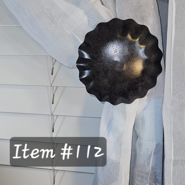 Contemporary drapery medallion, holdback, tieback, rosette, hanger, knob, window treatment hardware - Item #112