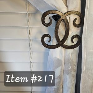 Interlocking scrolls drapery medallion, holdback, tieback rosette, window treatment hardware - Item #217