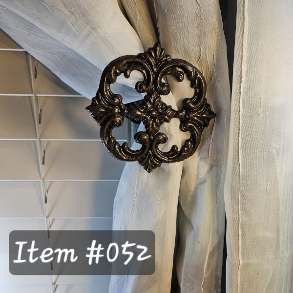 4-3/4" drapery medallion, holdback, tieback, rosette or window treatment hardware. Item #052. Available in 6" as well as Item #053